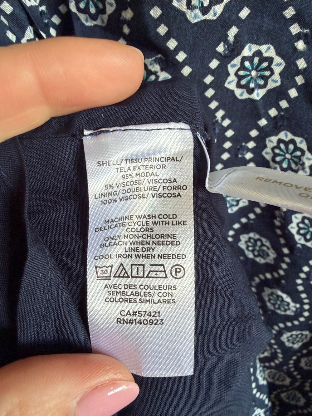 NWT LOFT Navy Printed Short Sleeve Tiered Mini Dress - Picture 7 of 12